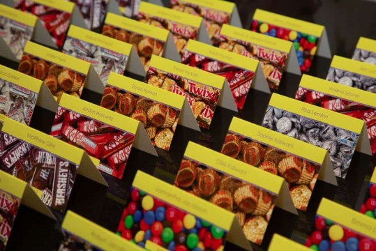 Candy Themed Place Cards with Candy Images