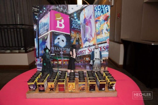 Broadway Themed Seating Card Display with Custom Playbill Place Cards