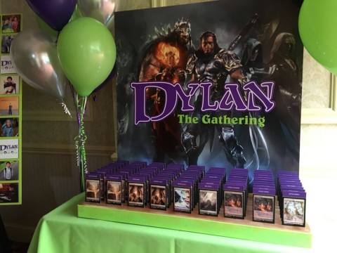 Magic The Gathering Seating Card Display with Custom Playing Card Place Cards