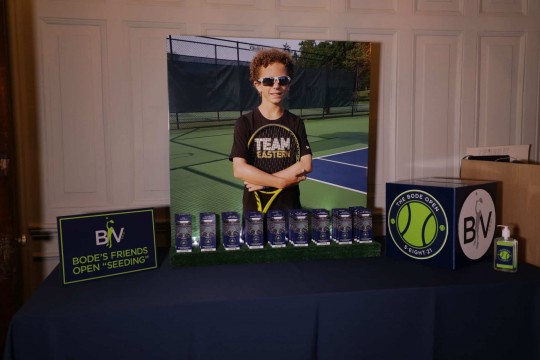 Standing Place Card Tickets Over Turf Base with Seating Card Display for Tennis Theme Bar Mitzvah