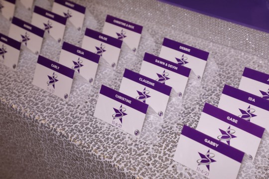 Custom Star Fold Over Logo Place Card for Bat Mitzvah