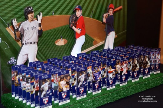 Custom Baseball Ticket Place Cards with Player Photos