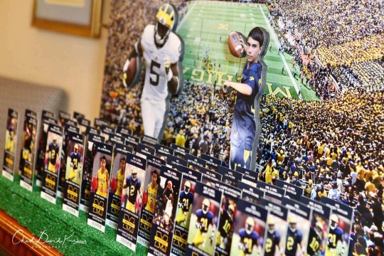 Michigan Themed Sports Ticket Place Cards with Player Photos