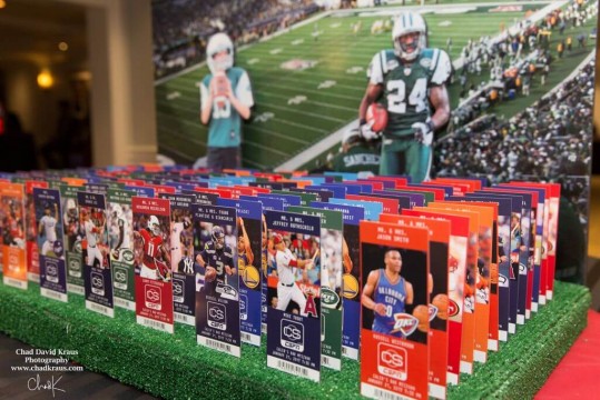 ESPN Sports Ticket Place Cards with Team Logos & Player Photos