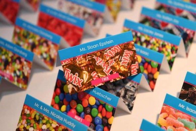 Candy Themed Place Cards with Candy Images