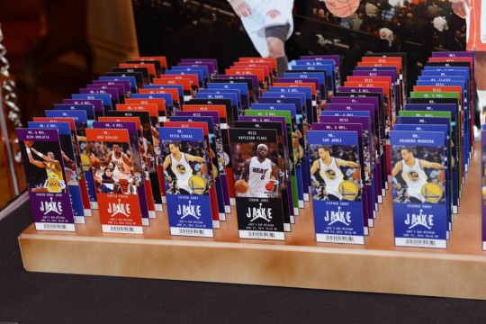 Basketball Ticket Place Cards with Photos of Players & Team Logos