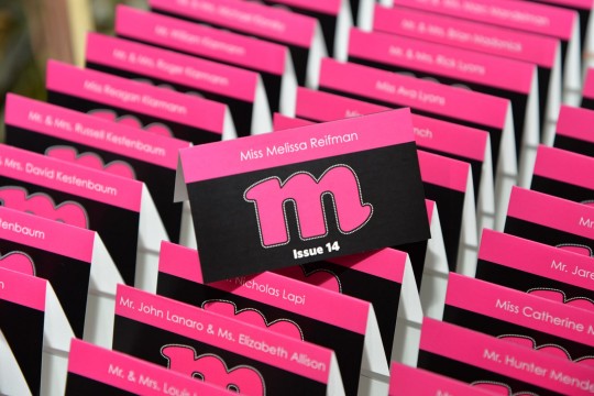 Logo Place Cards for Magazine Themed Bat Mitzvah