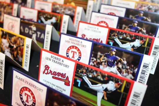 Fold Over Sports Ticket Place Cards
