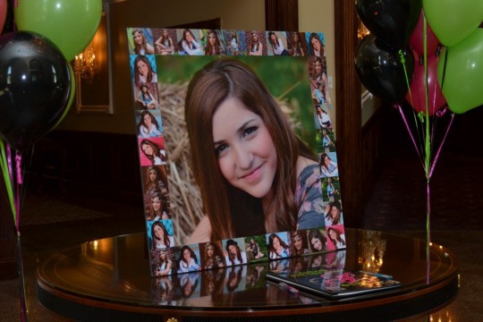 Bat Mitzvah Seating Card Display with Blowup Photo