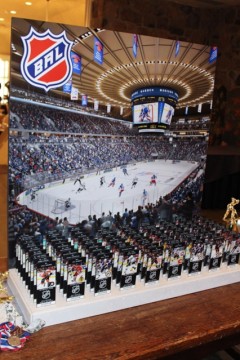 Hockey Themed Bar Mitzvah Seating Card Display with Rangers Stadium