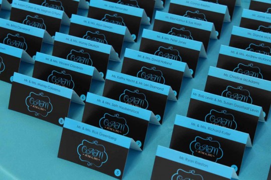 Fold Over Place Cards with Custom Logo