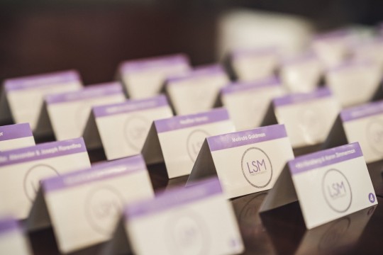 Custom Fold Over Place Cards with Custom Logo for Bat Mitzvah