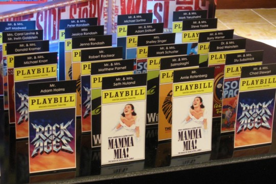 Broadway Themed Place Cards with Playbill Images