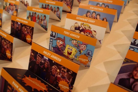 Nickelodeon Themed Bar Mitzvah Place Cards