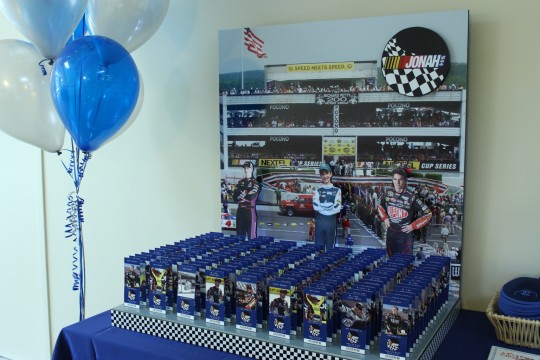 Nascar Themed Seating Card Display with Custom Ticket Place Cards