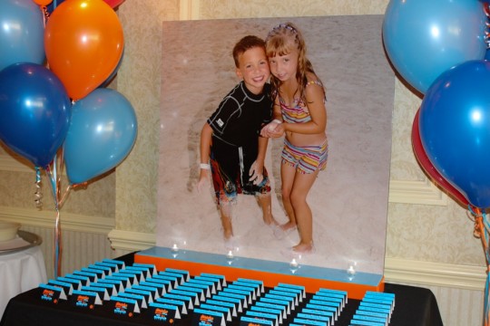 Bnai Mitzvah Seating Card Display with Blowup Photo