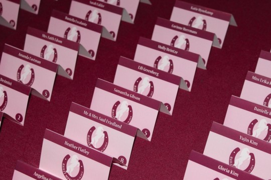 Custom Horse Themed Fold Over Place Cards with Logo
