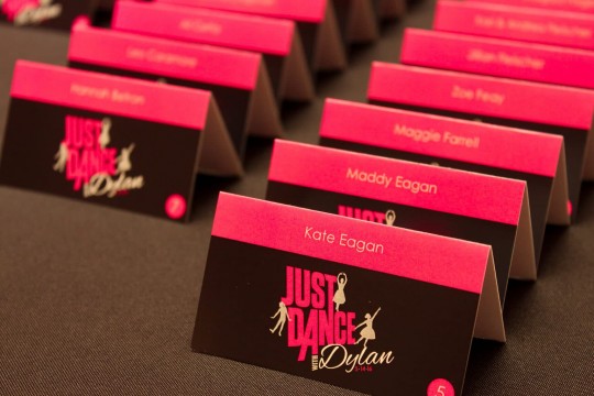 Dance Themed Place Cards with Custom Logo