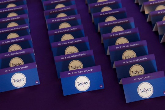 Bat Mitzvah Place Cards with Custom Soccer Logo