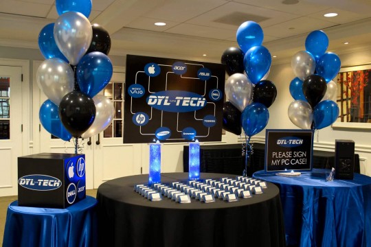 Technology Themed Seating Card Display with Computer Place Cards