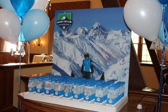 Ski Themed Seating Card Display with Ski Trail Ticket Place Cards