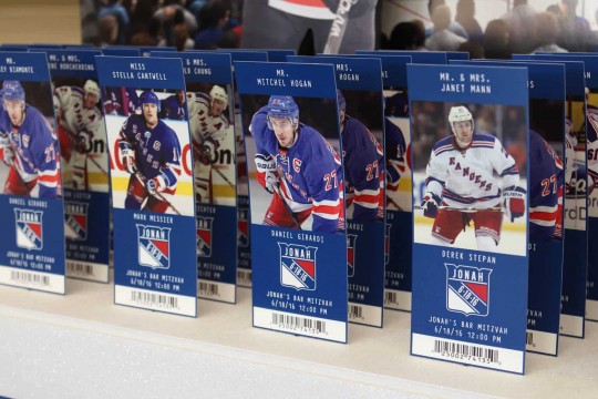 Rangers Ticket Place Cards with Custom Logo & Player Photos