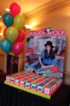 Monopoly Themed Seating Card Display with Blowup Photo & Logo