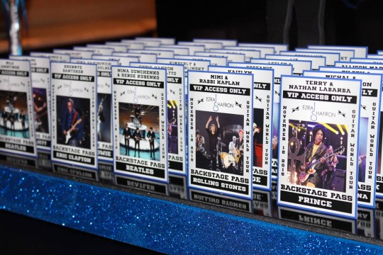 VIP Pass Place Cards with Custom Logo & Album Covers