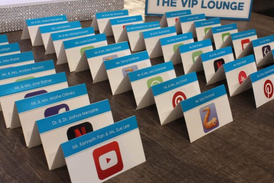 App Themed Place Cards for iPhone Themed Bat Mitzvah