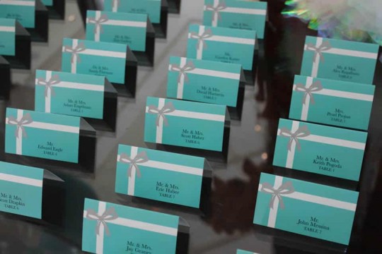 Tiffany Themed Bat Mitzvah Place Cards