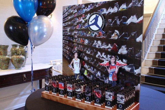 Sneaker Themed Bar Mitzvah Display with Ticket Place Cards