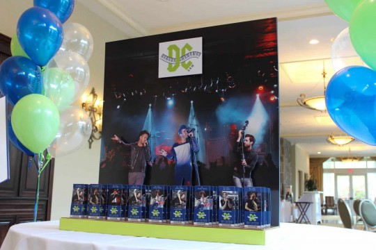 Music Themed Bar Mitzvah Display with Blowup Concert Stage & Artist Cutouts