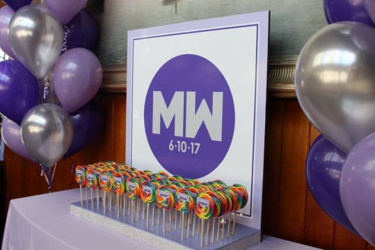 Candy Themed Seating Card Display with Custom Logo