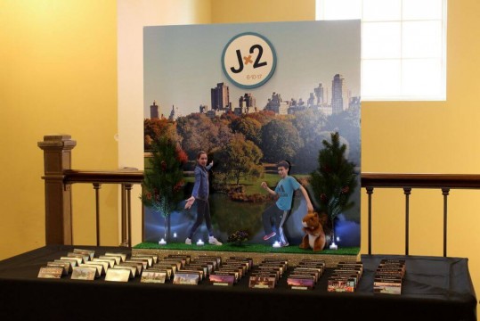 Central Park Seating Card Display for NYC Themed B'nai Mitzvah
