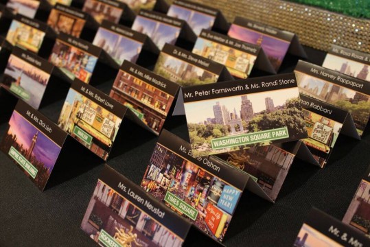 NYC Themed Place Cards with Photos & Street Sign Names