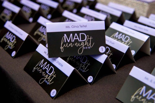 Custom Fold Over Logo Place Cards for Bat Mitzvah