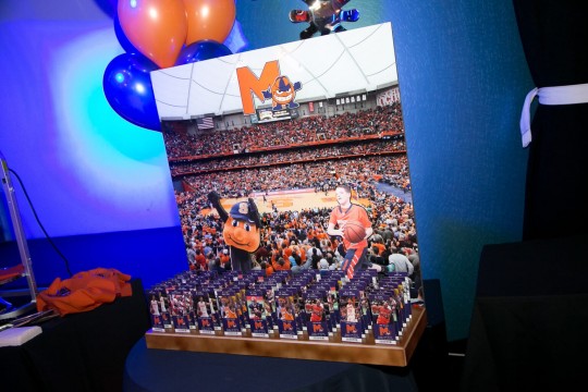 Custom Syracuse Themed Seating Card Display with Sports Ticket Place Cards