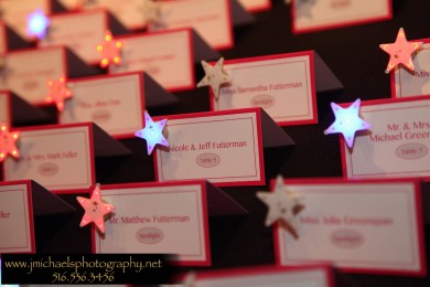 Bat Mitzvah Place Cards with LED Stars