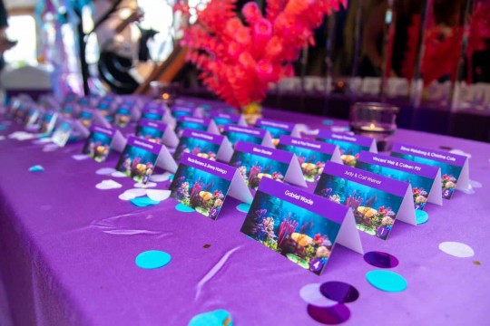 Custom Seating Cards for Underwater Themed Bat Mitzvah