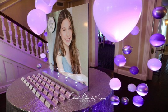 Blowup Photo Seating Card Display for Hollywood Themed Bat Mitzvah