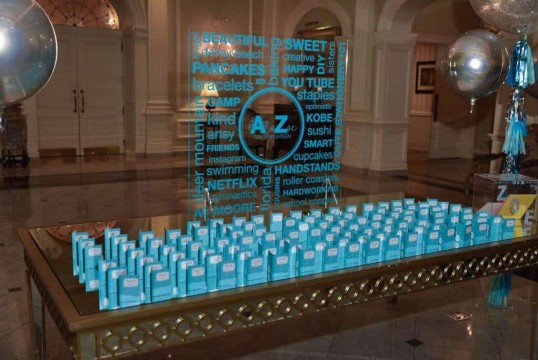 Lucite Seating Card Display with Custom Logo & Graphics