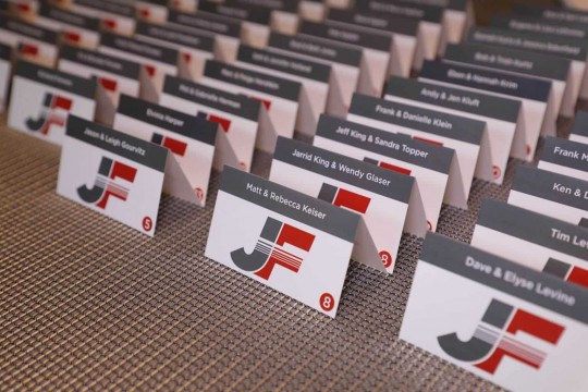 Bar Mitzvah Place Cards  with Custom Initial Logo