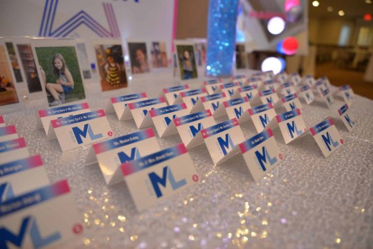 Custom Ombre Logo Place Cards for Bat Mitzvah