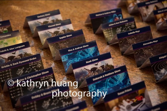 Science Themed Place Cards with Images to Match Centerpieces