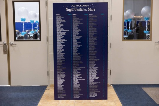 Giant Custom Seating Chart for Fundraiser at JCC Rockland