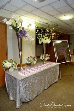 Bat Mitzvah Floral Display for Entrance Table by Monica Chimes Floral