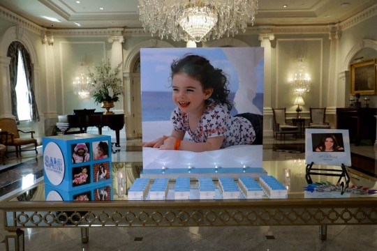 Sky Themed Seating Card Display with Blowup Photo