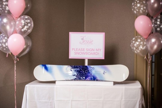 Snowboard Sign in Board with Custom Sign