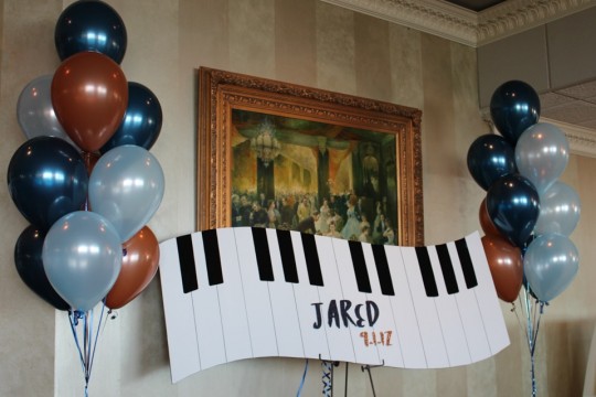 Piano Keys Sign in Board for Music Themed Bar Mitzvah