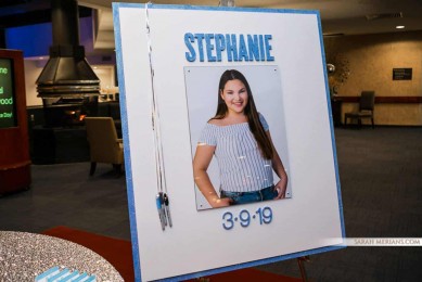 Bat Mitzvah Sign in Board with Blowup Photo & Glittered Name & Date